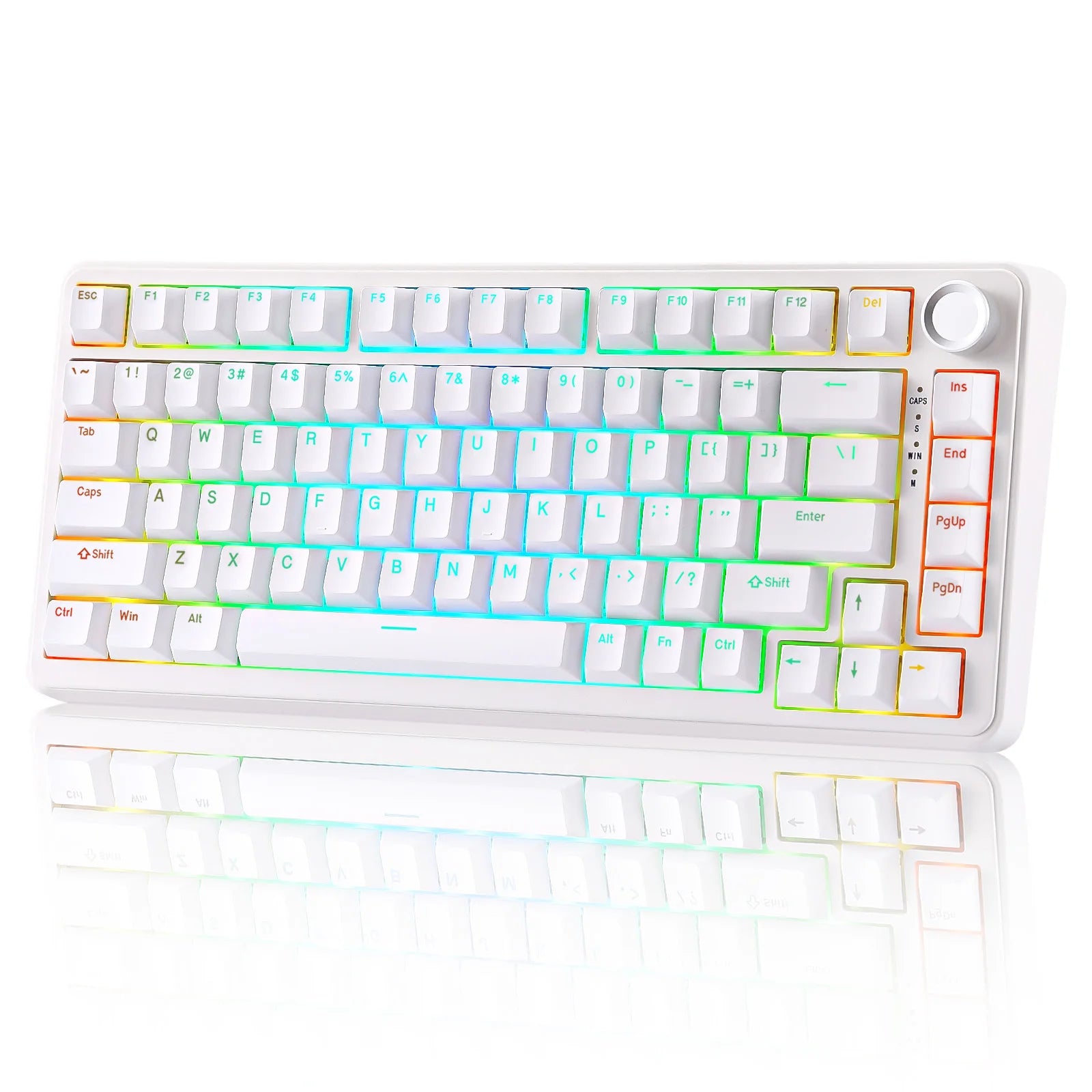 YUNZII B75 RGB Mechanical Keyboard, Wired 75% Hot Swap Gaming Keyboard with Knob, Gasket Custom RGB Backlit Keyboard for Win/MAC