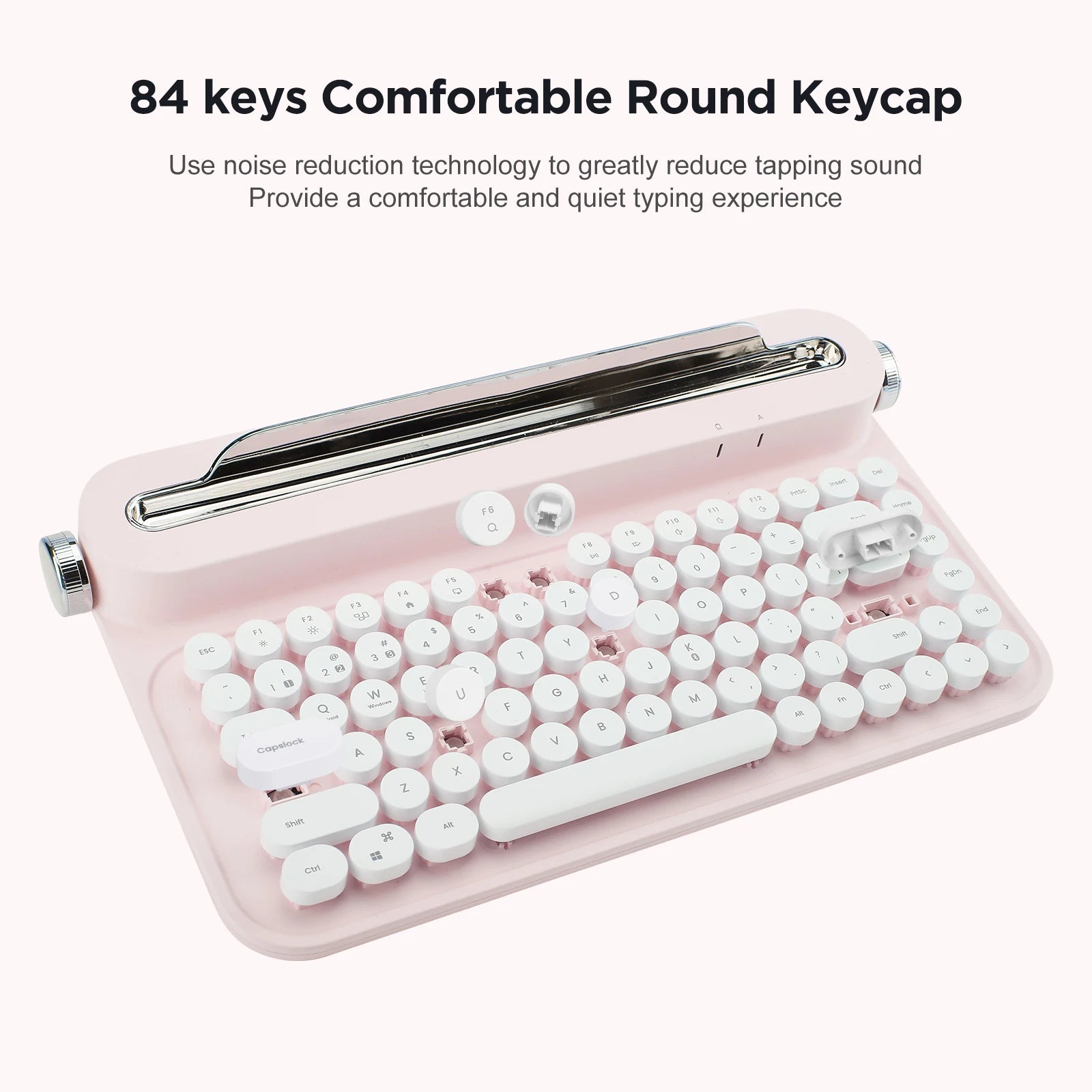 YUNZII ACTTO B305 Retro Typewriter Aesthetic Keyboard, 75% Compact Wireless Keyboard with Integrated Stand for Multi-Device