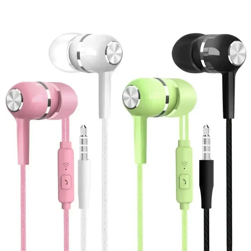 Wired Headphones 3.5mm In-Ear Sport Earbuds Bass Mobile Phone Earphone Stereo Headset with Mic Volume Control Music Earphones