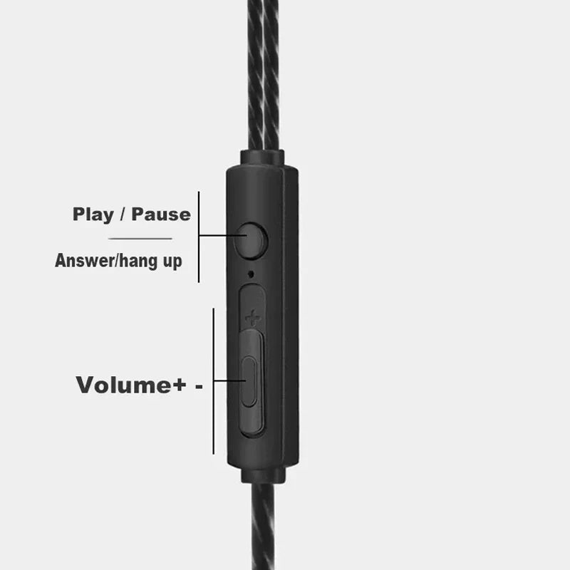 Wired Headphones 3.5mm In-Ear Sport Earbuds Bass Mobile Phone Earphone Stereo Headset with Mic Volume Control Music Earphones
