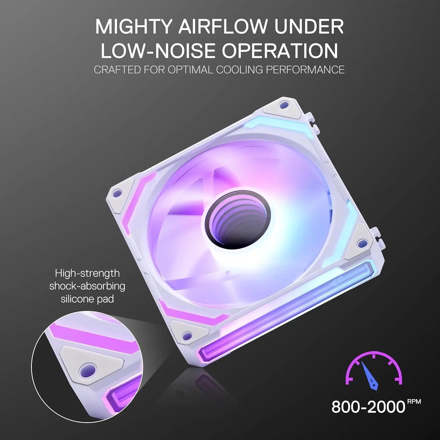 Redragon GCF012 Standard 120mm 4 Pin PWM PC Case Fan for Radiator/Computer Case Cooling, 120x120x25mm, 3 Pack, White