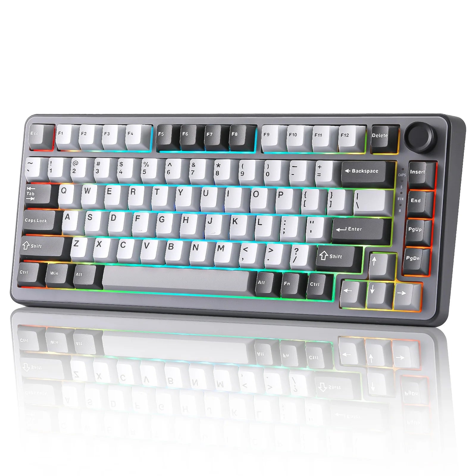 YUNZII B75 RGB Mechanical Keyboard, Wired 75% Hot Swap Gaming Keyboard with Knob, Gasket Custom RGB Backlit Keyboard for Win/MAC