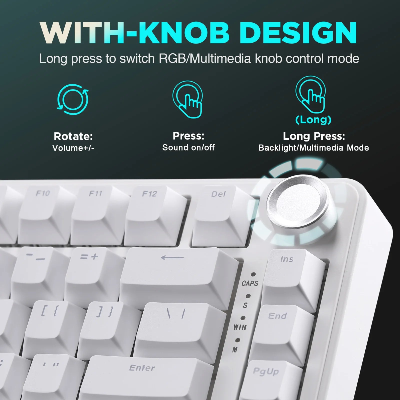 YUNZII B75 RGB Mechanical Keyboard, Wired 75% Hot Swap Gaming Keyboard with Knob, Gasket Custom RGB Backlit Keyboard for Win/MAC